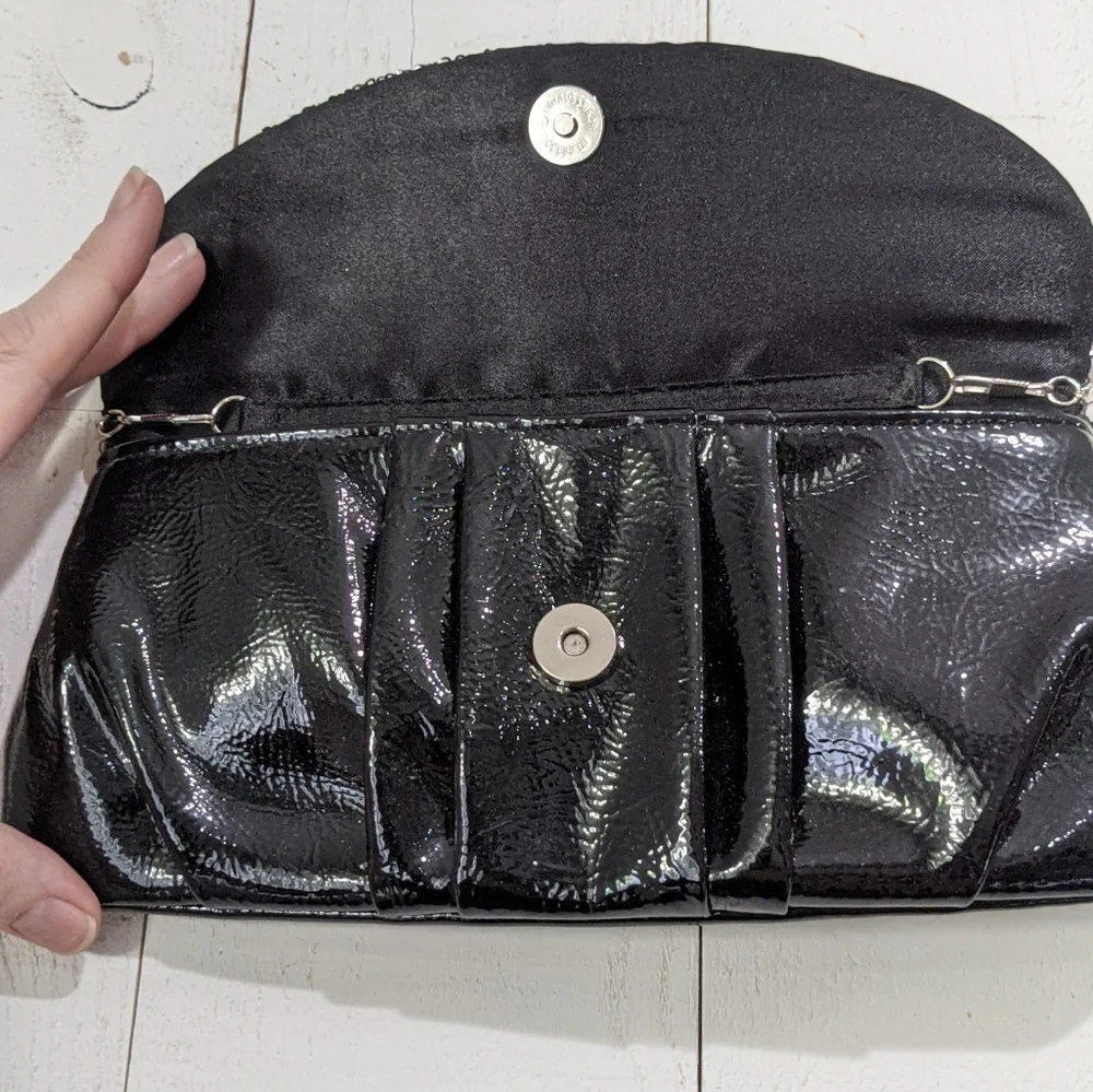 DownEast Black Sequined Clutch With Chain Strap